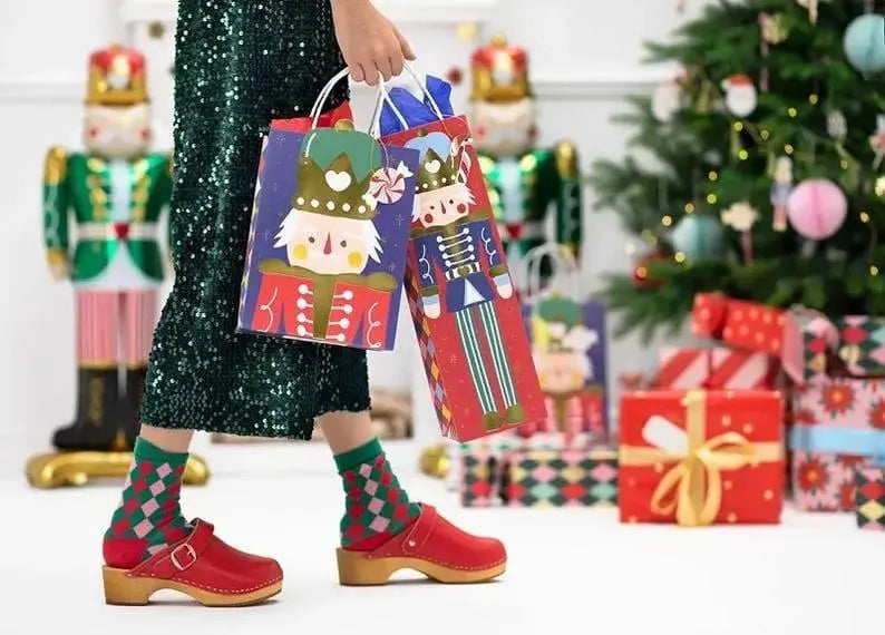 Nutcracker Gift Bag - Christmas Gift Bags - Christmas Treat Bags - Luxury Gift Bag - Blue Gift Bag - Christmas Gifts Wrapping - Kids Gift - Jolie Fete UK