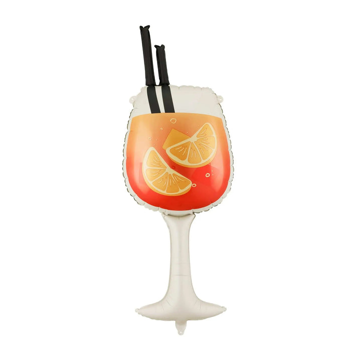 Aperol Spritz Foil Balloon - Orange Cocktail Party Decor - Summer Hen Party Decoration - 100cm Large Drink Balloon - Garden BBQ Supplies - Jolie Fete UK