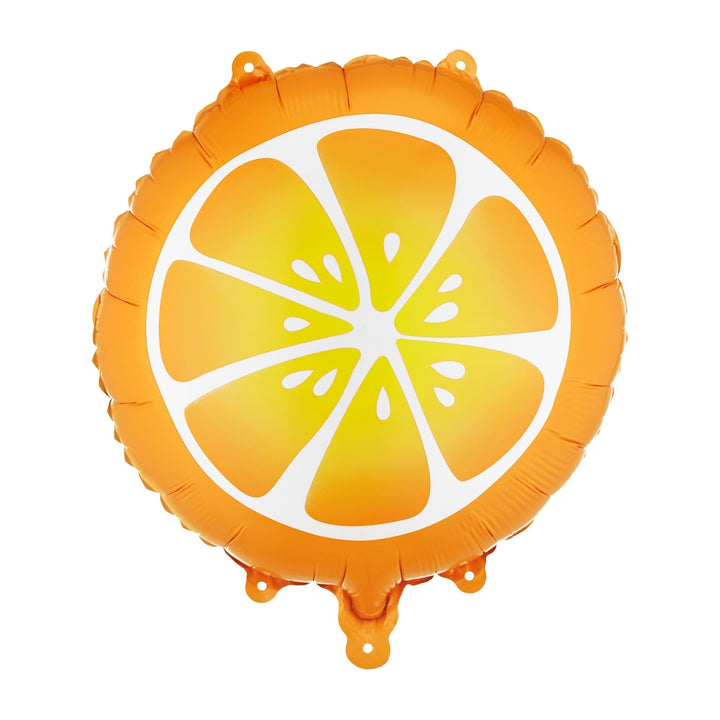 Orange Foil Balloon - Fruit Theme Party Decor - Sliced Zesty Orange Birthday Decoration - Tropical Summer Garden Party - 35cm Fruit Balloon - Jolie Fete UK