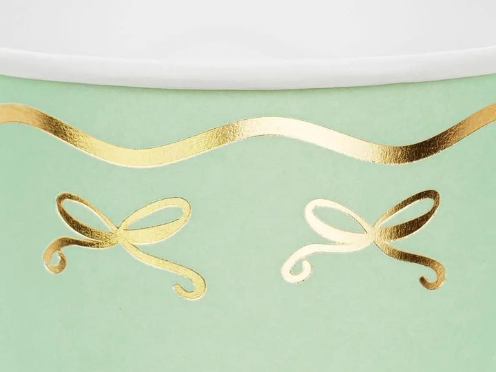 Paper Cups With Gold Bows - Pastel Blue, Pink & Green Party Cups - Coquette Party Decor -Unicorn Birthday Decorations-Unicorn Party Supplies - Jolie Fete UK