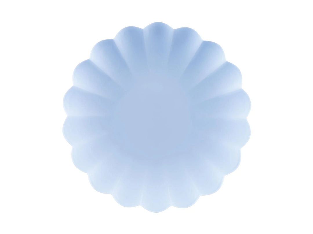 Pastel Blue Reusable Plates - Baby Blue Party Plates - Light Blue Birthday Party Decorations - Picnic Plastic Plates - Pack Of 4 - Jolie Fete UK