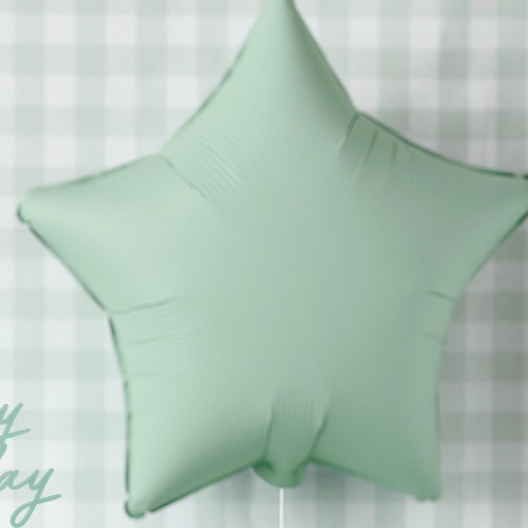 Pastel Green Star Balloon - Star Shaped Foil Balloon - Mint Green Balloon - Light Green Birthday Party Decor - Baby Shower Balloon - Jolie Fete UK