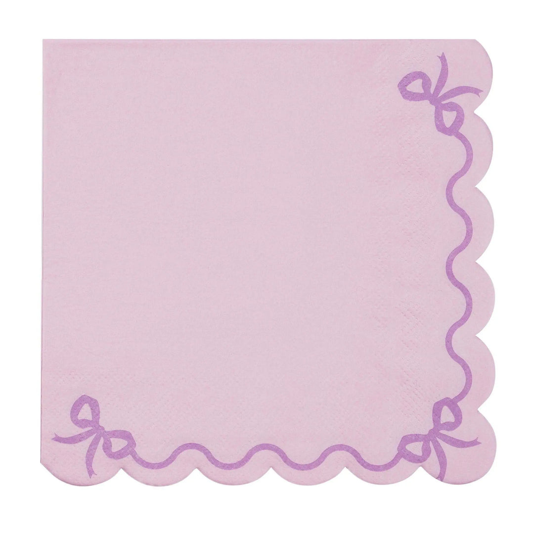 Pastel Lilac Napkins - Light Violet Party Paper Napkins - Pale Purple Birthday Party Tableware - Scallop Edge Design - Pack Of 12 - Jolie Fete UK