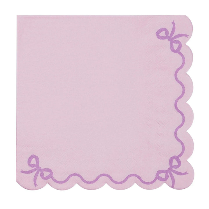 Pastel Lilac Napkins - Light Violet Party Paper Napkins - Pale Purple Birthday Party Tableware - Scallop Edge Design - Pack Of 12 - Jolie Fete UK