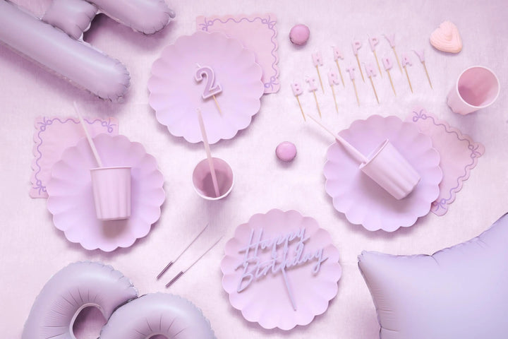 Pastel Lilac Reusable Cups - Light Violet Party Cups - Pale Purple Birthday Party Decorations - Picnic Plastic Cups - Pack Of 4 - Jolie Fete UK