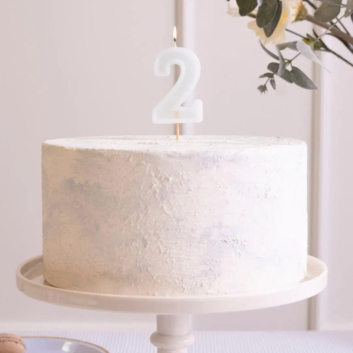 Pastel Minty Blue 2 Birthday Cake Candle - Mint Cake Decoration - Light Green Birthday Party Decor - 2nd / 21st Birthday Candle - Jolie Fete UK