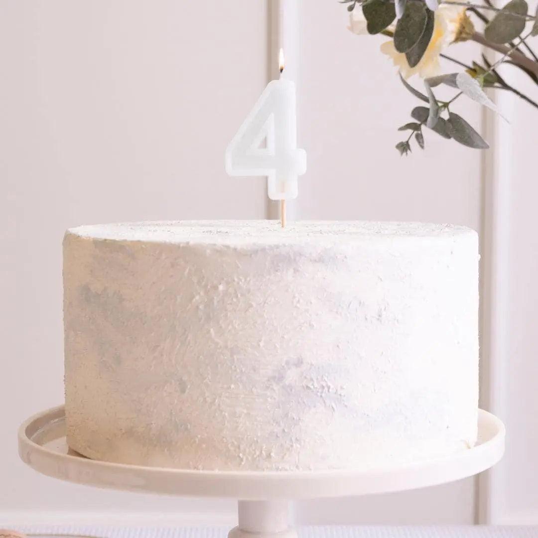 Pastel Minty Blue 4 Birthday Cake Candle - Mint Cake Decoration - Light Green Birthday Party Decor - 4th / 40th Birthday Candle - Jolie Fete UK