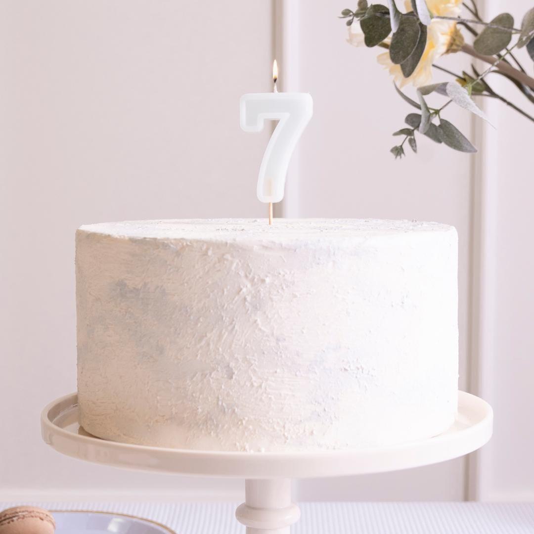Pastel Minty Blue 7 Birthday Cake Candle - Mint Cake Decoration - Light Green Birthday Party Decor - 7th / 70th Birthday Candle - Jolie Fete UK