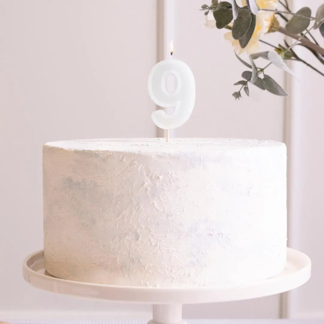 Pastel Minty Blue 9 Birthday Cake Candle - Mint Cake Decoration - Light Green Birthday Party Decor - 9th / 90th Birthday Candle - Jolie Fete UK