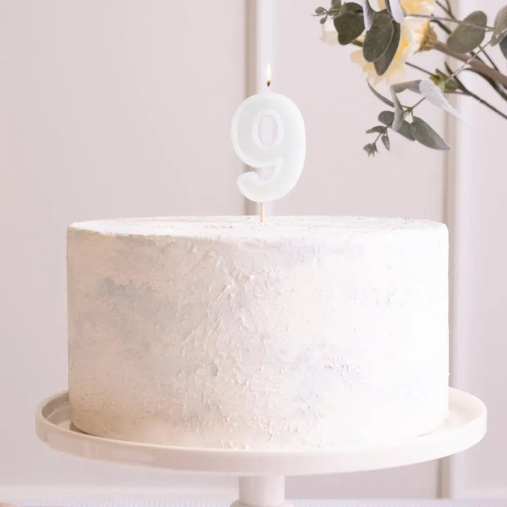 Pastel Minty Blue 9 Birthday Cake Candle - Mint Cake Decoration - Light Green Birthday Party Decor - 9th / 90th Birthday Candle - Jolie Fete UK
