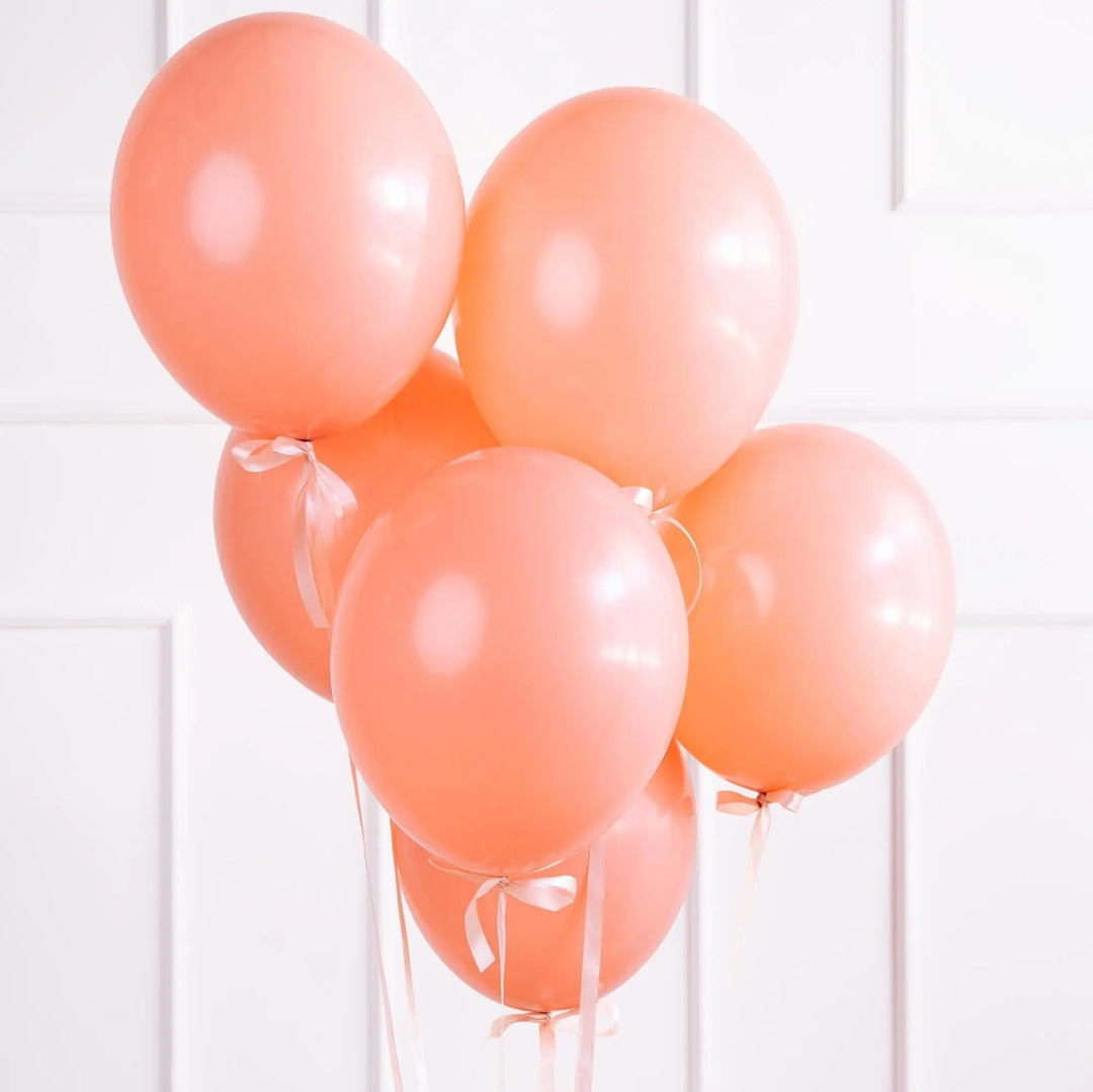 Pastel Peach 12" Strong Round Latex Balloons - Light Orange Colour - Matt Finish - Birthday Party Balloons - Baby Shower Balloons-Pack Of 10 - Jolie Fete UK