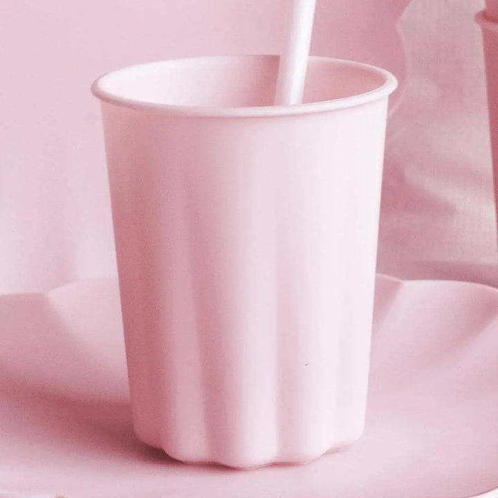 Pastel Pink Reusable Cups - Baby Pink Party Cups - Light Pink Birthday Party Decorations - Picnic Plastic Cups - Pack Of 4 - Jolie Fete UK