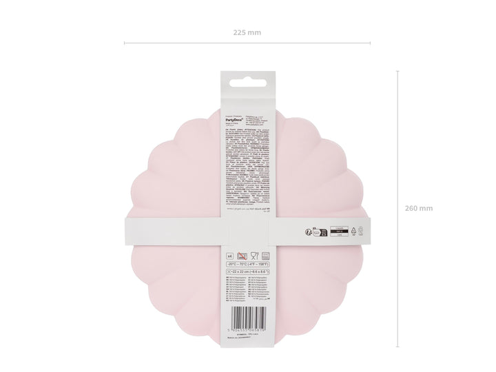 Pastel Pink Reusable Plates - Baby Pink Party Plates - Light Pink Birthday Party Decorations - Picnic Plastic Plates - Pack Of 4 - Jolie Fete UK