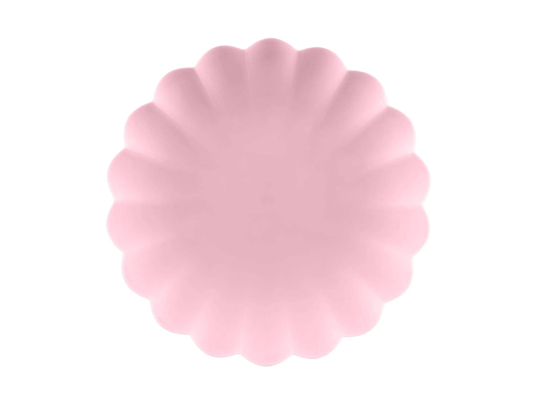 Pastel Pink Reusable Plates - Baby Pink Party Plates - Light Pink Birthday Party Decorations - Picnic Plastic Plates - Pack Of 4 - Jolie Fete UK