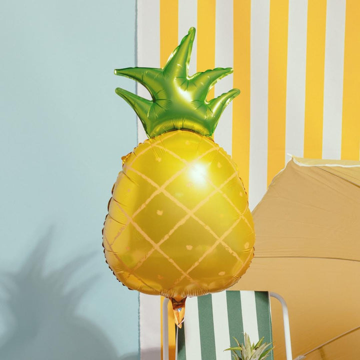 Pineapple Foil Balloon - Tropical Party Decor - 38x68cm Fruit Balloon - Summer Birthday Decoration - Luau Party Supplies - Tiki Party Decor - Jolie Fete UK