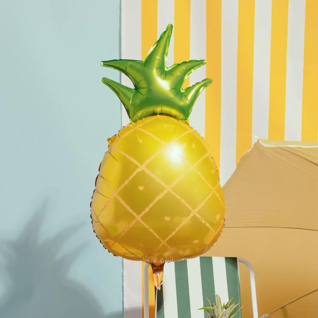 Pineapple Foil Balloon - Tropical Party Decor - 38x68cm Fruit Balloon - Summer Birthday Decoration - Luau Party Supplies - Tiki Party Decor - Jolie Fete UK