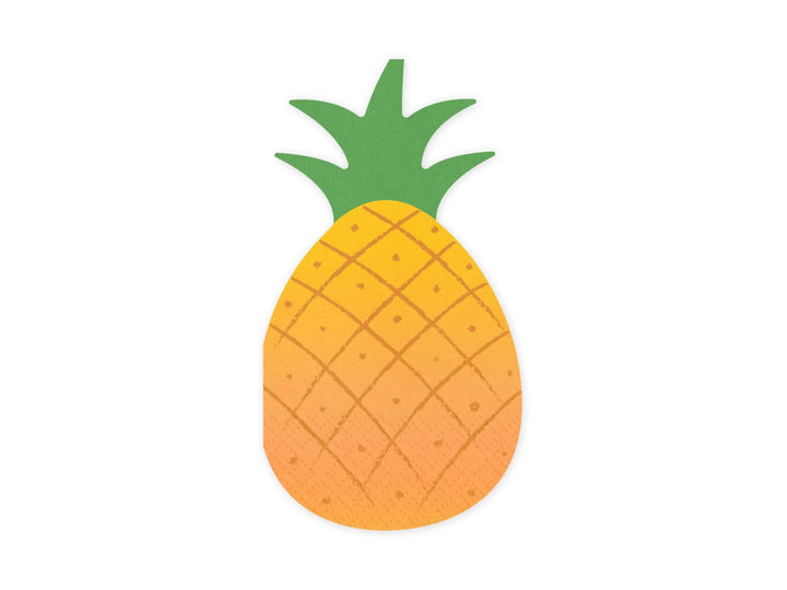 Pineapple Paper Napkins - Summer Tropical Party Decor - Fruit Shape Napkin - Luau Birthday Party - Garden BBQ Supplies - Pack Of 20 - Jolie Fete UK