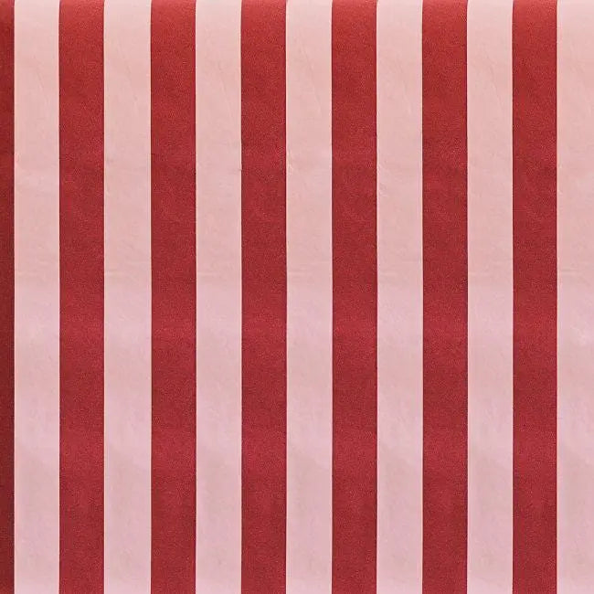 Pink & Red Stripe Paper Tablecloth - Disposable Table Cover - Birthday Party, Christmas Dinner Table Decoration - Striped Partyware - Jolie Fete UK