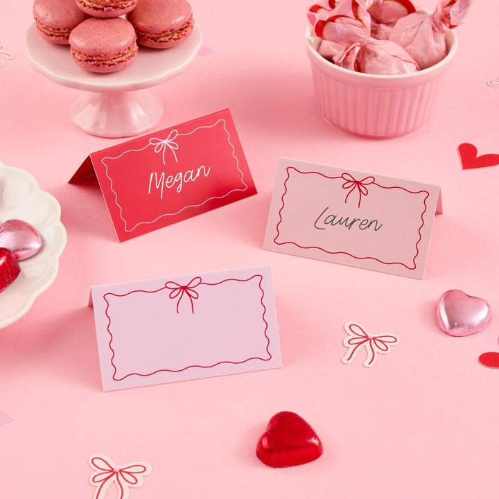 Pink Bow & Red Heart Confetti - Coquette Party Supplies - Soft Girl Valentine’s Decor - Heart Table Scatter - Bow Birthday Decorations -14g - Jolie Fete UK
