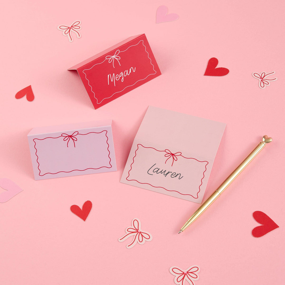 Pink Bow & Red Heart Confetti - Coquette Party Supplies - Soft Girl Valentine’s Decor - Heart Table Scatter - Bow Birthday Decorations -14g - Jolie Fete UK