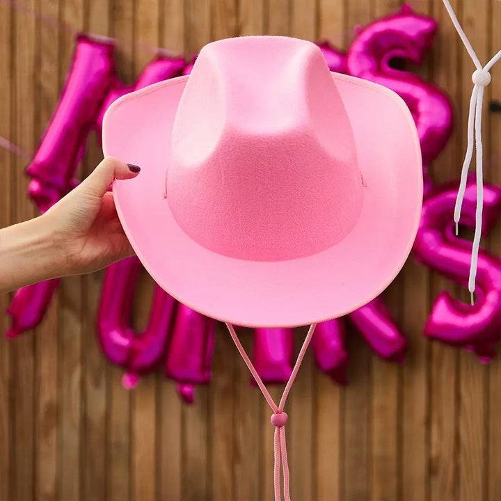 Pink Cowgirl Hat - High Quality Hen Party Hat - She’s Tying The Knot Coastal Cowgirl Decor - Solid Pink Cowboy Hat - Hootyballoo - Jolie Fete UK