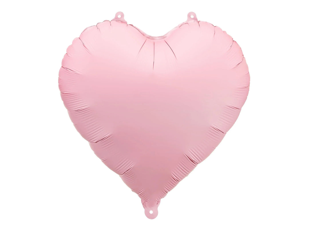 Pink Heart Foil Balloon 45cm - Pastel Pink Mylar Heart Balloon - Romantic Birthday Decor - Baby Shower - Anniversary Party Supplies - Jolie Fete UK