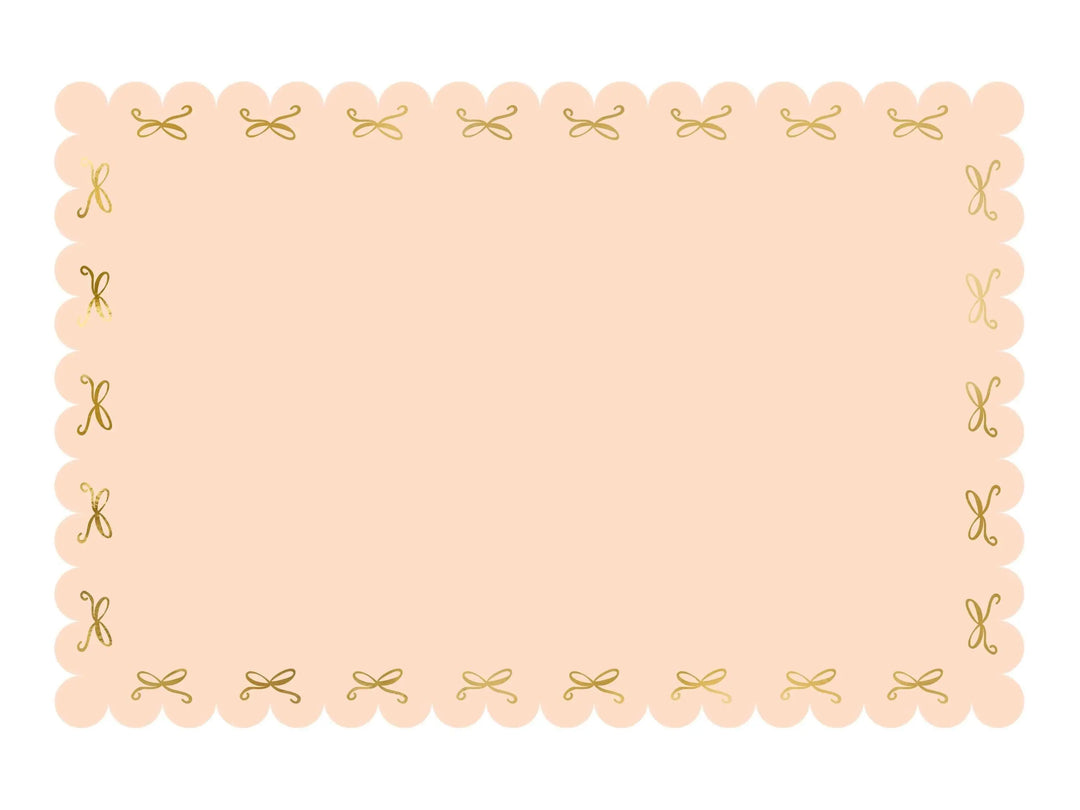 Pink Paper Tablecloth - Pastel Pink Party Supplies - Gold Bows - Unicorn Birthday Party Decorations - Coquette Theme - Princess -180 x 120cm - Jolie Fete UK