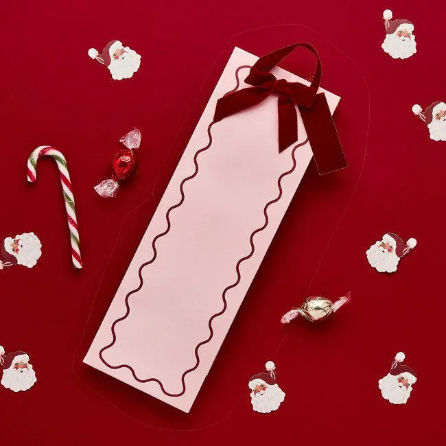 Pink & Red Velvet Bow Wine Bottle Bag - Champagne Gift Bag - Bubbly Bottle Cover - Birthday, Christmas Gift Wrap - Party Favour Bag - Jolie Fete UK