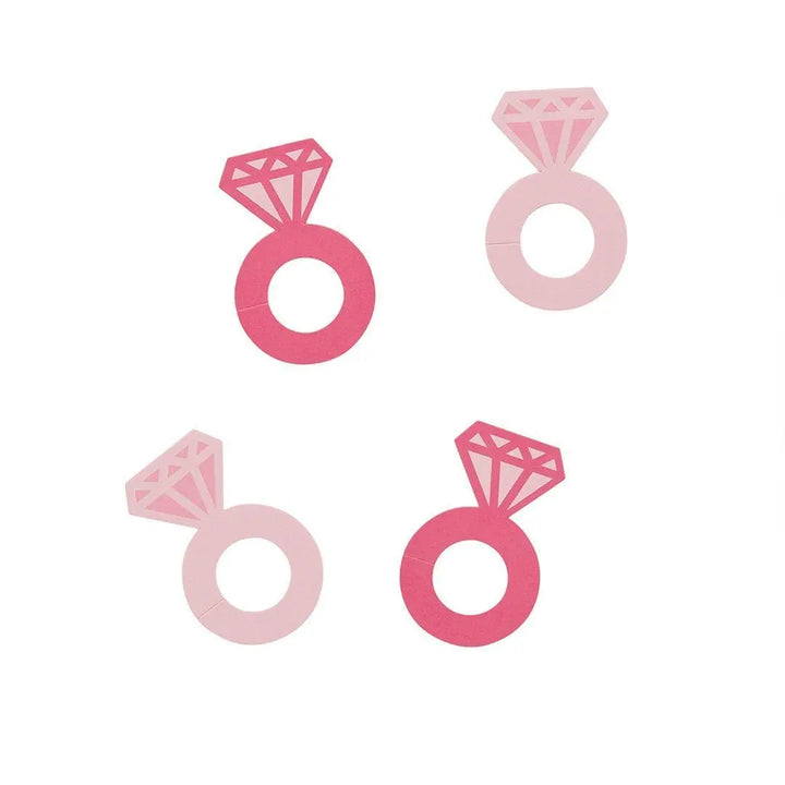 Hen Party Pink Ring Glass Markers - She’s Tying The Knot Drink Charms - Coquette Bride To Be Party Decorations - Hootyballoo - Pack of 12 - Jolie Fete UK