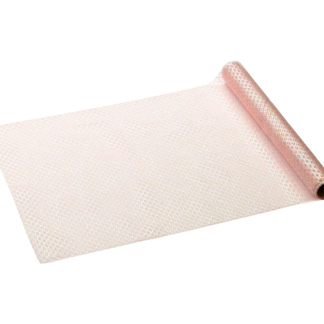 Pink Table Runner - Mermaid Theme Tulle Runner With Scales - Under the Sea Party - Mermaid Backdrop-Party Decorations-Kids Birthday Party-3m - Jolie Fete UK