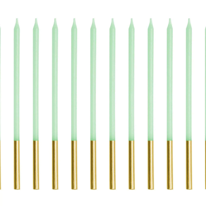 Light Green Candles - Plain Pastel Green Cake Candles - Straight Candles - Green Party Decorations - Birthday Cake Candles - 14cm-Pack Of 12 - Jolie Fete UK