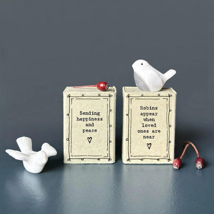 Porcelain Dove Matchbox Gift - Happiness & Peace - Gift For Friend Or Loved One - Friendship Gifts - Mini White Porcelain Dove-East Of India - Jolie Fete UK