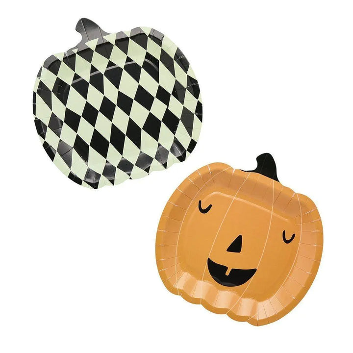 Halloween Plates - Pumpkin Halloween Party Paper Plates - Halloween Party Decorations - Halloween Table - Retro Halloween - Pack Of 8 - Jolie Fete UK