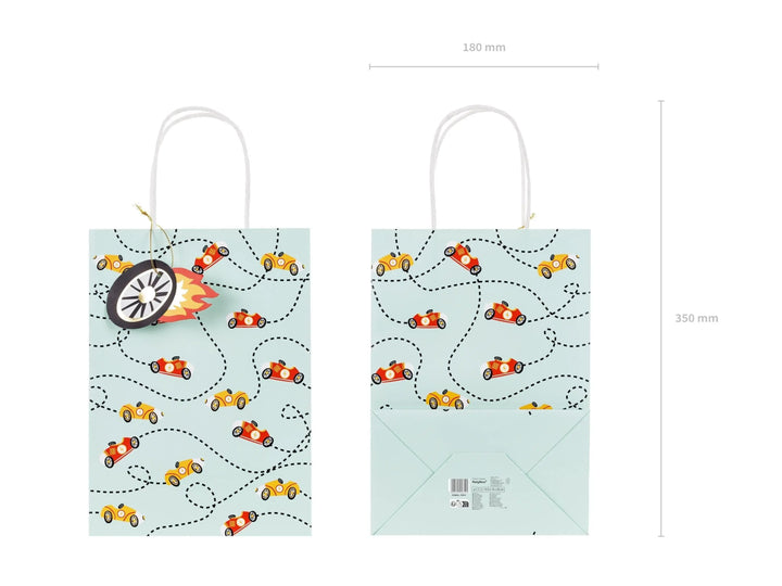 Racing Car Gift Bag - Racing Cars Paper Party Bag - Racing Car Party Supplies - F1 Theme - Kids Birthday Party Supplies - Pack of 1 - Jolie Fete UK