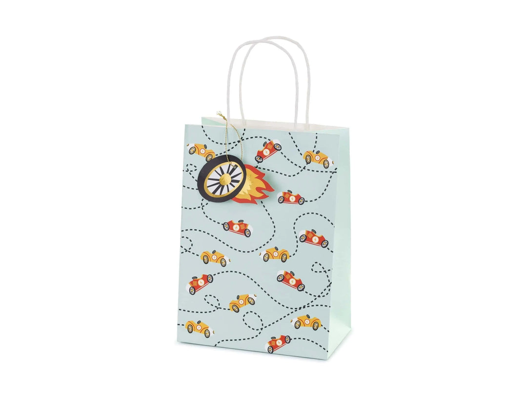 Racing Car Gift Bag - Racing Cars Paper Party Bag - Racing Car Party Supplies - F1 Theme - Kids Birthday Party Supplies - Pack of 1 - Jolie Fete UK