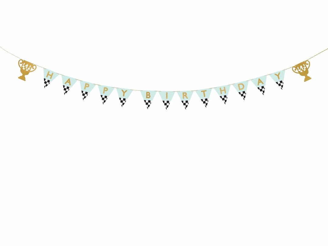 Happy Birthday Banner - Racing Car Birthday Party Bunting - Birthday Decorations - Racing Car Party - F1 Theme -Kids Birthday Party Supplies - Jolie Fete UK