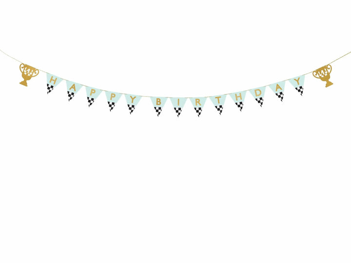 Happy Birthday Banner - Racing Car Birthday Party Bunting - Birthday Decorations - Racing Car Party - F1 Theme -Kids Birthday Party Supplies - Jolie Fete UK