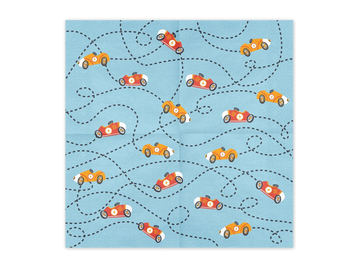 Racing Car Napkins - Racing Cars Party Paper Napkins - Racing Car Party Supplies - F1 Theme - Kids Birthday Party Supplies - Pack Of 12 - Jolie Fete UK