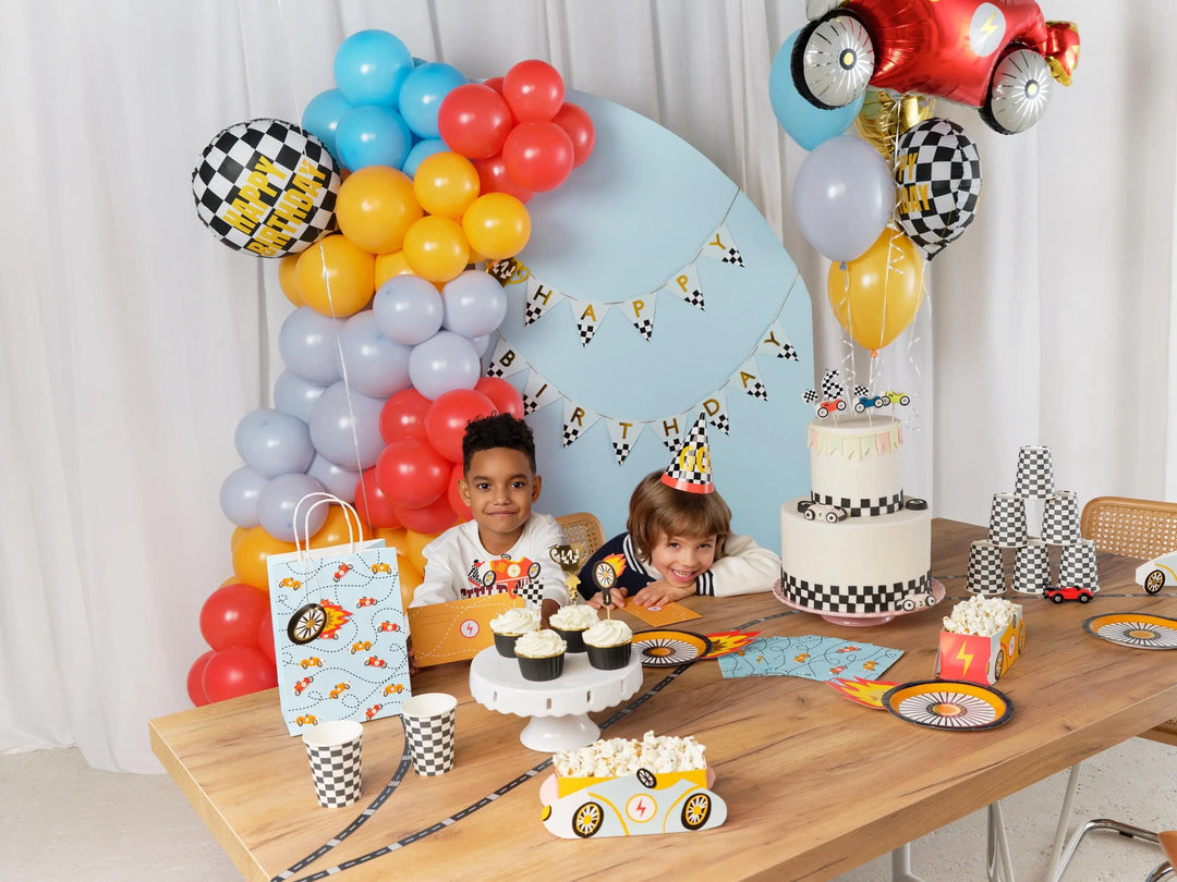 Car Snack Boxes - Racing Car Party Supplies - Formula 1 Theme - Kids Birthday Party Supplies - Goodie Bags - Small Gift Boxes - Pack of 3 - Jolie Fete UK