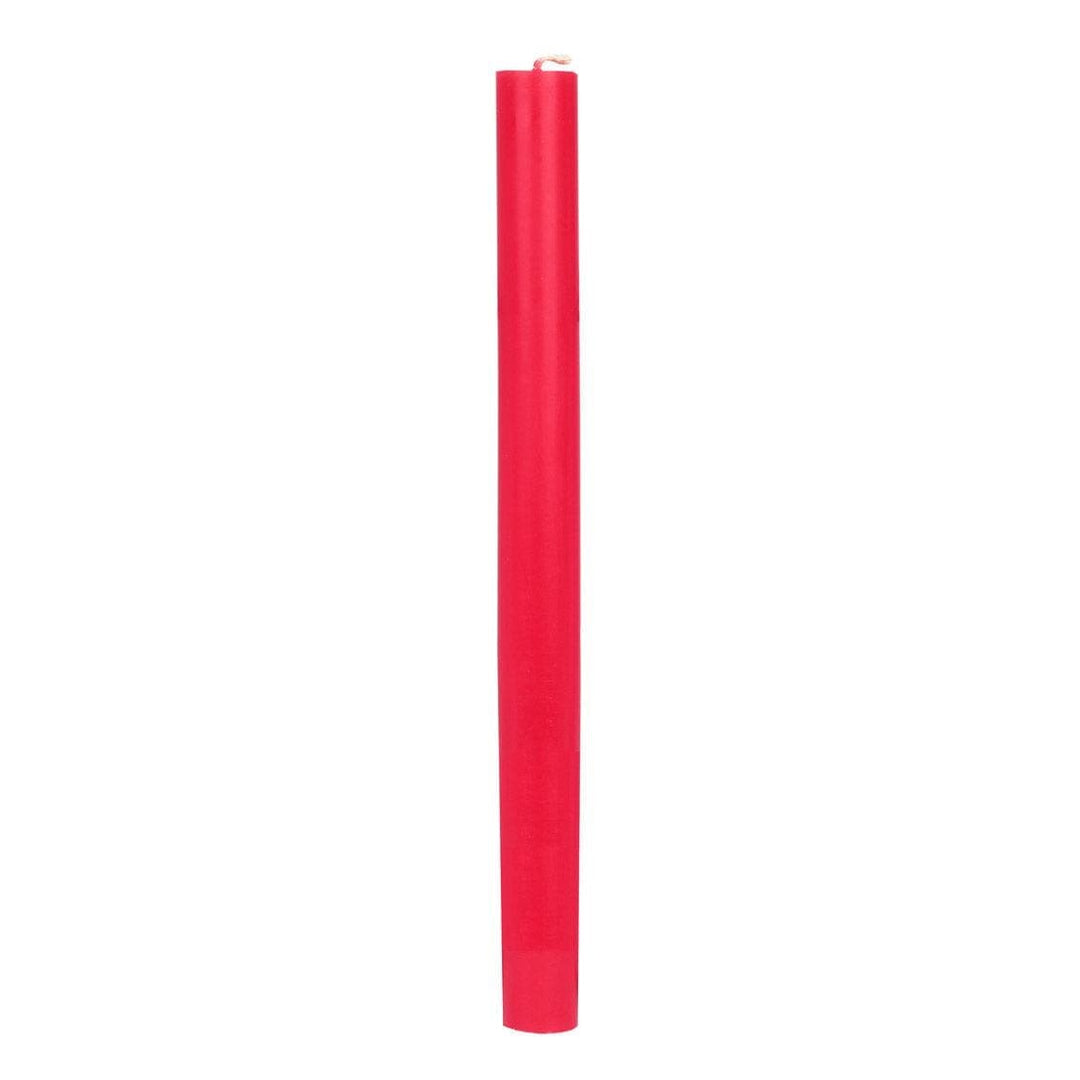 Red Dinner Candle - Dinner Party Candle - Plain Tall Christmas Table Candle - Christmas Decorations - Valentine's Day Dinner - Pack Of 1 - Jolie Fete UK