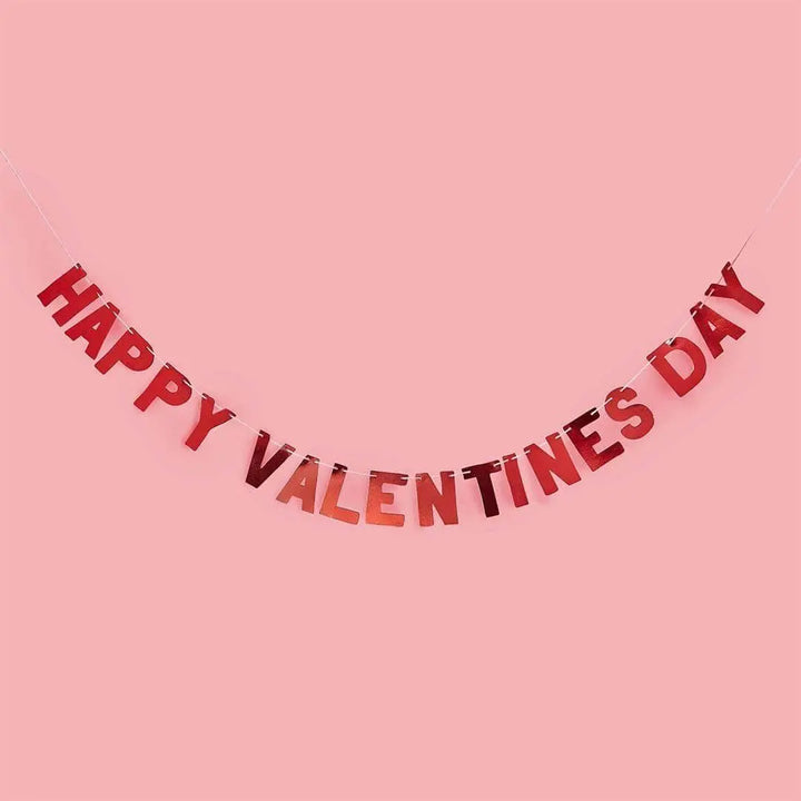 Red Happy Valentines Day Banner - Romantic Valentine’s Day Decor - 2m - Jolie Fete UK
