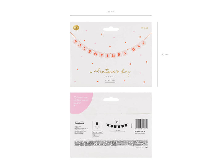 Valentines Day Banner - Red & Pink Valentine's Bunting - Valentine's Garland - Valentine's Day Party - Valentines Decorations - Jolie Fete UK