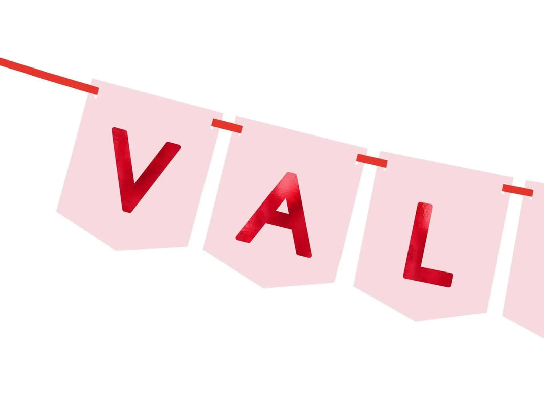 Valentines Day Banner - Red & Pink Valentine's Bunting - Valentine's Garland - Valentine's Day Party - Valentines Decorations - Jolie Fete UK