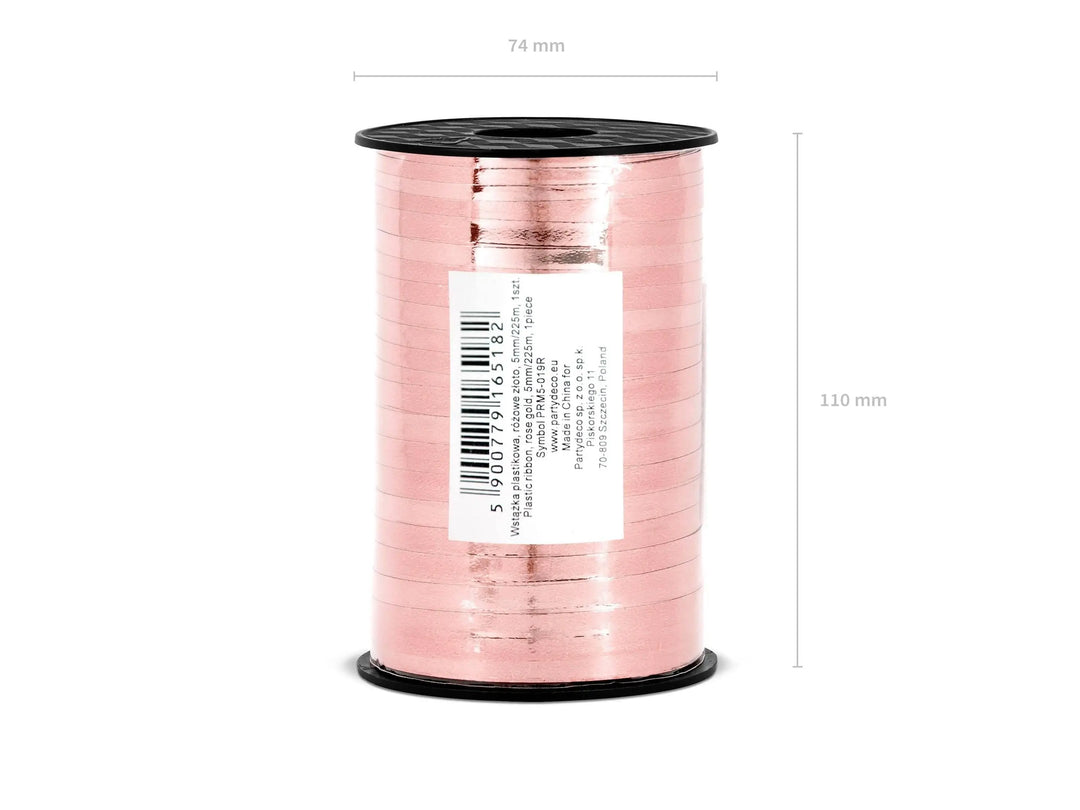Rose Gold Ribbon - Balloon Ribbon - Curling Ribbon - Gift Wrap Ribbon - 225m - Jolie Fete UK