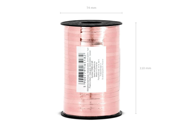 Rose Gold Ribbon - Balloon Ribbon - Curling Ribbon - Gift Wrap Ribbon - 225m - Jolie Fete UK