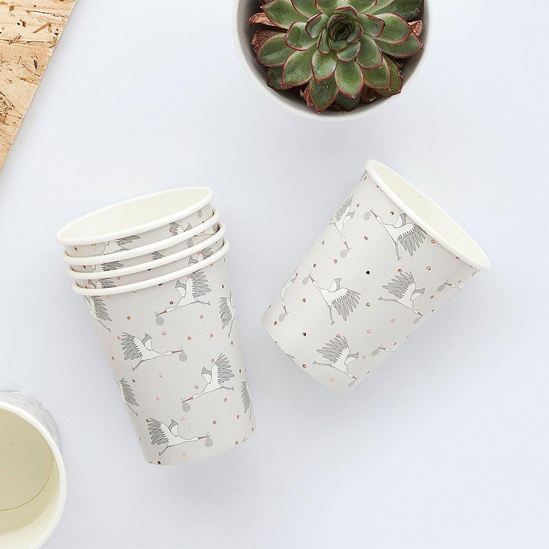 Rose Gold Confetti Baby Shower Balloons - 12" Hello Little One Script Balloons - Gender Neutral Party Decor -New Baby Welcome Home-Pack Of 5 - Jolie Fete UK