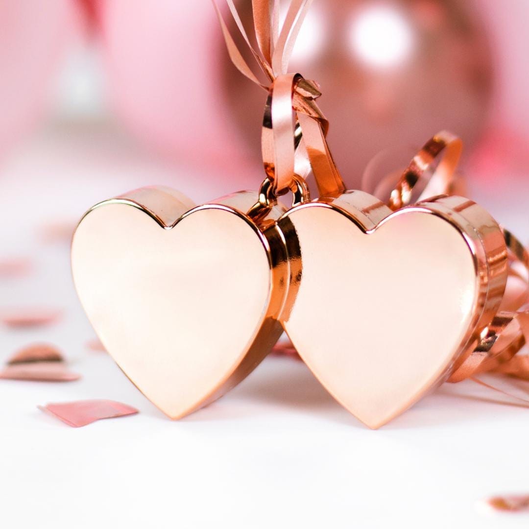 Rose Gold Balloon Weight - Rose Gold Hearts Balloon Weight - 120g - Jolie Fete UK