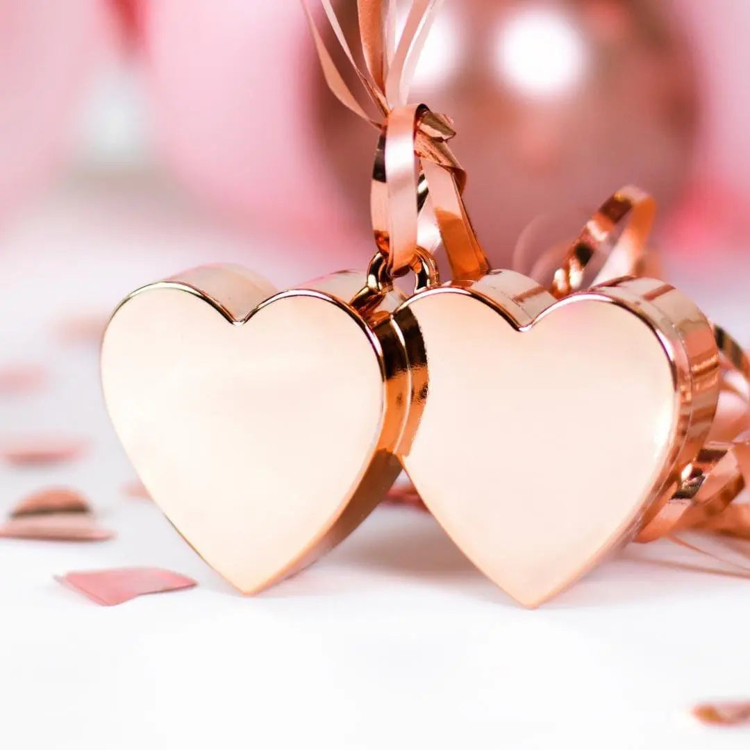 Rose Gold Balloon Weight - Rose Gold Hearts Balloon Weight - 120g - Jolie Fete UK