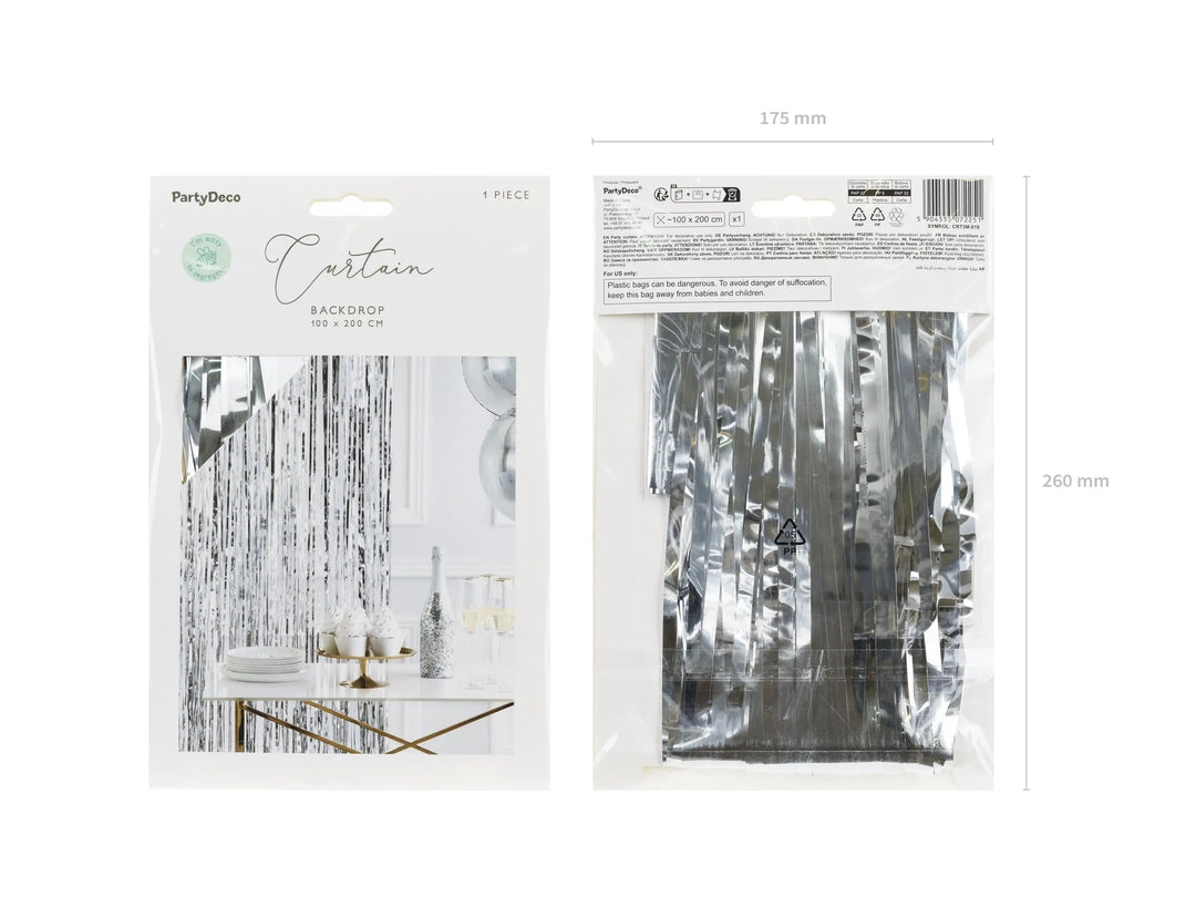 Silver Party Curtain - Silver Party Backdrop - Kids Birthday Party - Silver Party Decorations - Metallic Fringe Curtain-Photo Booth Backdrop - Jolie Fete UK