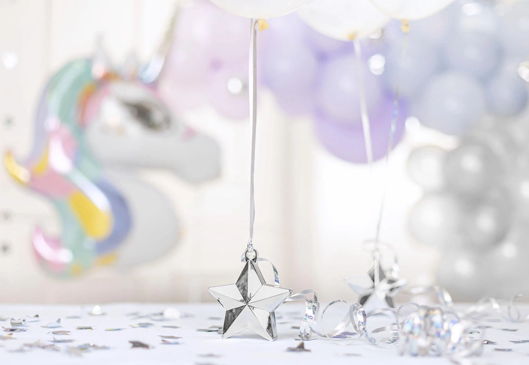 Silver Balloon Weight - Silver Star Metallic Balloon Weight - 160g - Jolie Fete UK